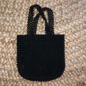 Black beaded mini purse